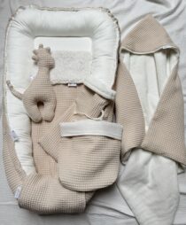 Babynest set | wafekatoen | beige | 6 delig | oeko -tex